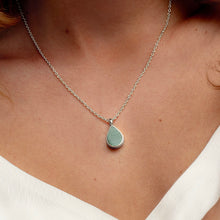 Load image into Gallery viewer, Teardrop Malachite Ashes Urn Necklace - Silver
