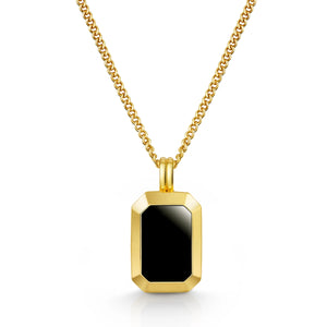 Men's Black Onyx Ingot Urn - Gold