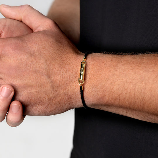 Men's Braided Cord Bracelet With Capsule Urn - Gold