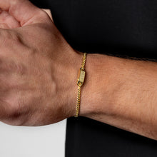 Load image into Gallery viewer, Men's Capsule Urn Bracelet With Cuban Chain - Gold

