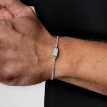 Load image into Gallery viewer, Men's Capsule Urn Bracelet With Cuban Chain - Silver
