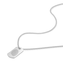 Load image into Gallery viewer, Men's Fingerprint Army Dog Tag Necklace - Silver
