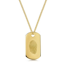 Load image into Gallery viewer, Men's Fingerprint Army Dog Tag Necklace - Gold
