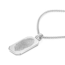 Load image into Gallery viewer, Men's Fingerprint Army Dog Tag Necklace - Silver
