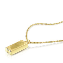 Load image into Gallery viewer, Mens Fingerprint Tall Ingot Urn Necklace Gold
