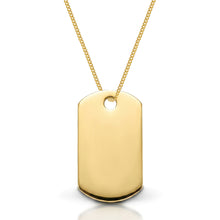 Load image into Gallery viewer, Men’s Handwriting Army Dog Tag Necklace – 18K Gold Plated Solid Gold
