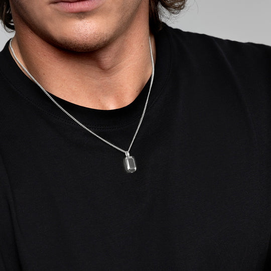 Men's Ingot Urn Necklace - Silver