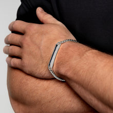 Load image into Gallery viewer, Men's Large Capsule Ashes Resin Bracelet With Cuban Chain - Silver
