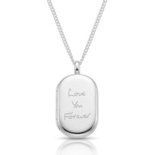 Load image into Gallery viewer, Men's Large Dog Tag Handwriting Locket - Silver
