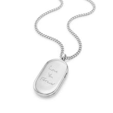 Load image into Gallery viewer, Men's Large Dog Tag Handwriting Locket - Silver
