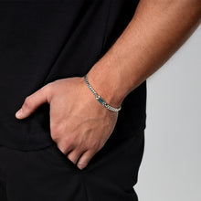 Load image into Gallery viewer, Men's Small Capsule Ashes Resin Bracelet With Cuban Chain - Silver
