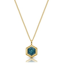 Load image into Gallery viewer, Men's Small Hexagonal Ashes Resin Necklace - Gold
