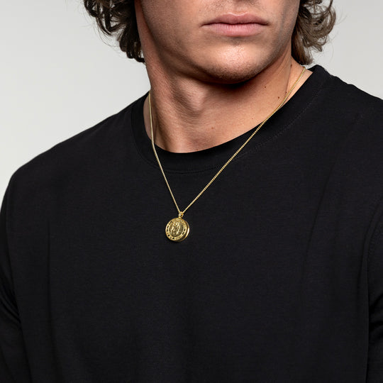 Men's St Christopher Locket - Gold