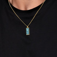 Load image into Gallery viewer, Men's Tall Ingot Ashes Resin Necklace - Gold
