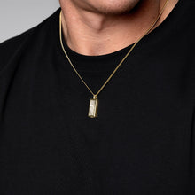 Load image into Gallery viewer, Men's Fingerprint Tall Ingot Urn Necklace - Gold

