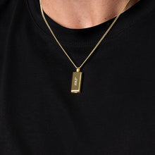 Load image into Gallery viewer, Men's Tall Ingot Urn Necklace - Gold
