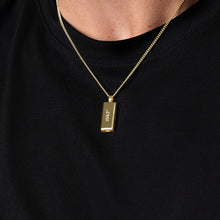 Load image into Gallery viewer, Men's Fingerprint Tall Ingot Urn Necklace - Gold
