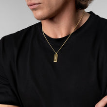 Load image into Gallery viewer, Men's Fingerprint Tall Ingot Urn Necklace - Gold
