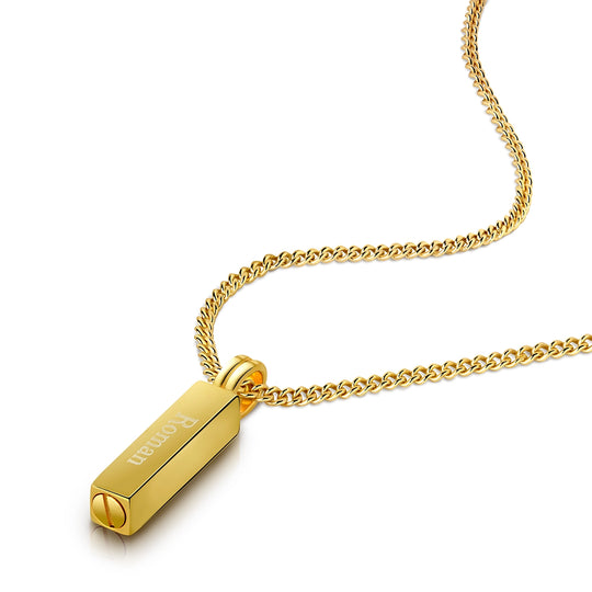 Men's Totem Urn Necklace - Gold