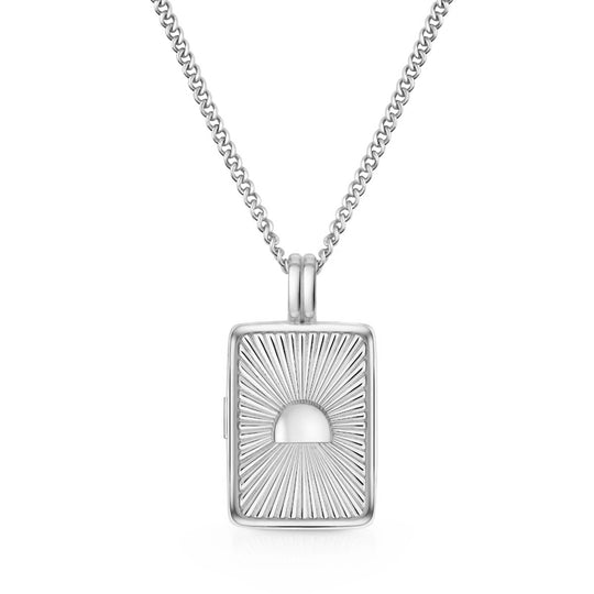 Mens Rising Sun Locket silver