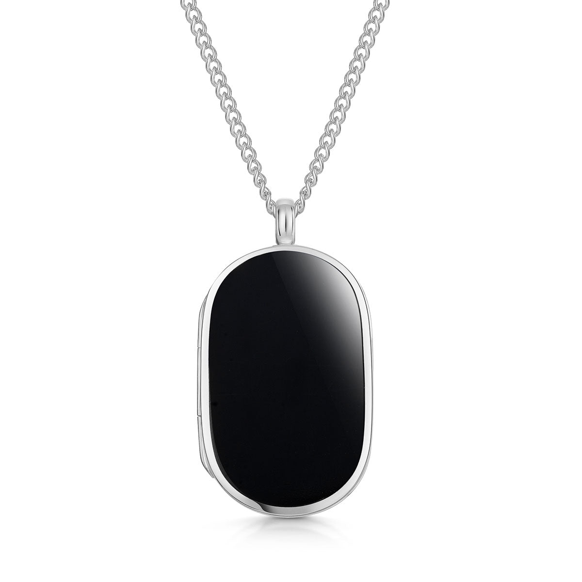 Large Onyx Dog Tag Locket