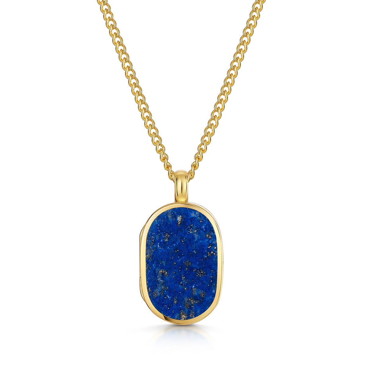 Small Lapis Lazuli Dog Tag Locket