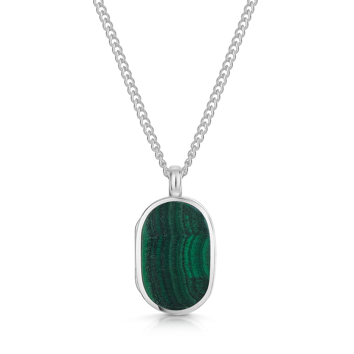 Small Malachite Dog Tag Locket
