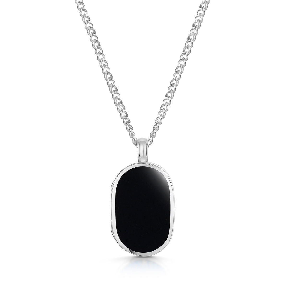 Small Onyx Dog Tag Locket
