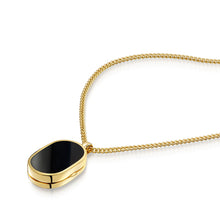 Load image into Gallery viewer, Men&#39;s Small Onyx Dog Tag Locket - Gold
