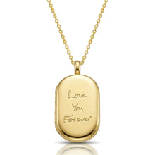 Load image into Gallery viewer, Men's Large Dog Tag Handwriting Locket - Gold
