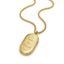 Load image into Gallery viewer, Men's Large Dog Tag Handwriting Locket - Gold

