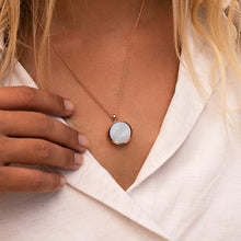 Load image into Gallery viewer, Mother of Pearl Modern Round Locket – Rose Gold
