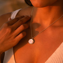 Load image into Gallery viewer, Mother of Pearl Modern Round Locket – Silver
