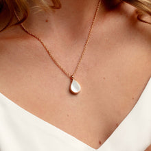 Load image into Gallery viewer, Teardrop Mother of Pearl Ashes Urn Necklace - Rose Gold

