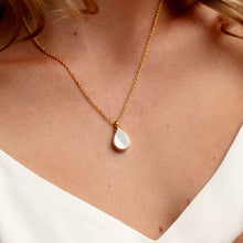 Load image into Gallery viewer, Teardrop Mother of Pearl Ashes Urn Necklace - Gold
