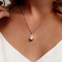 Load image into Gallery viewer, Teardrop Mother of Pearl Ashes Urn Necklace - Gold
