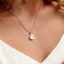 Load image into Gallery viewer, Teardrop Mother of Pearl Ashes Urn Necklace - Silver
