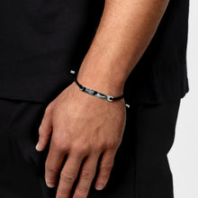 Load image into Gallery viewer, Fingerprint Name Plate Braided Bracelet - Silver
