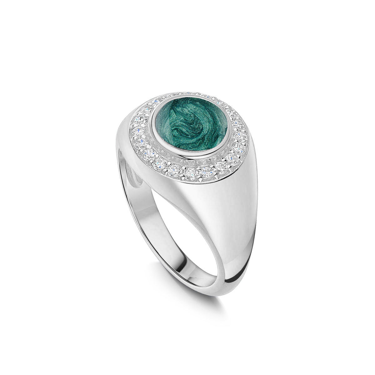 Crystal Signet Ashes Resin Ring