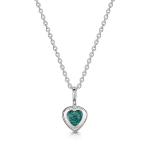 Little Heart Ashes Resin Pendant - Silver