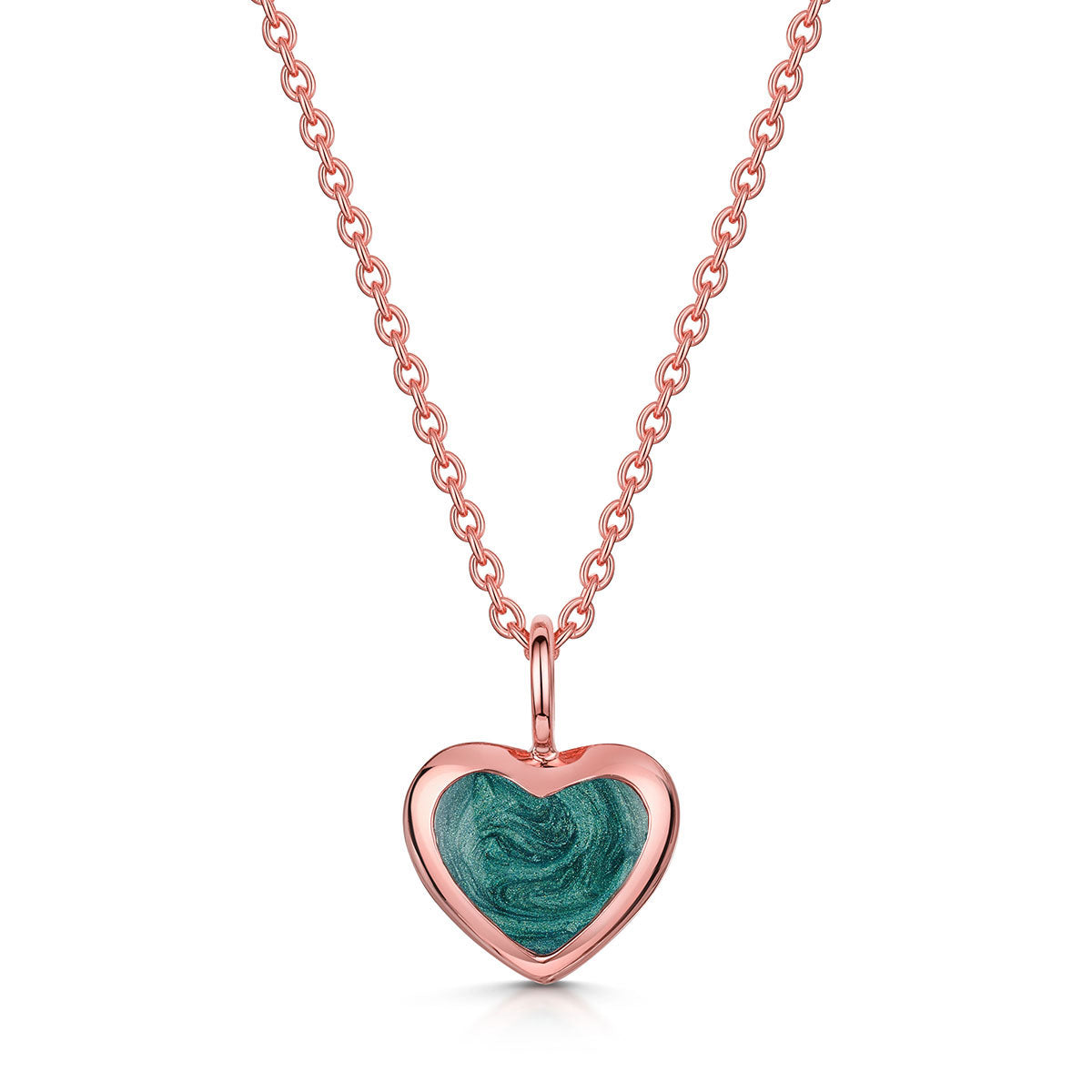 Rounded Heart Ashes Resin Pendant Rose Gold