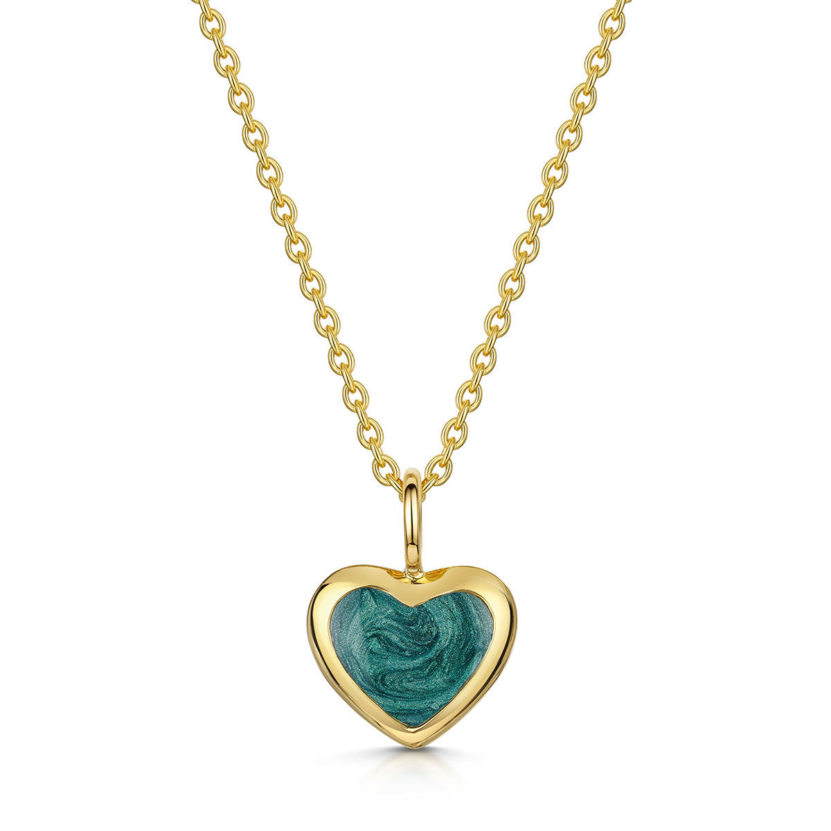 Rounded Heart Ashes Resin Pendant - Gold