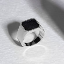 Load image into Gallery viewer, Men&#39;s Octagonal Signet Ashes Resin Ring - Silver
