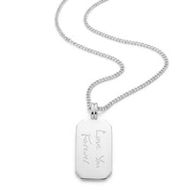 Load image into Gallery viewer, Octagonal Dog Tag Men’s Handwriting Necklace – 925 Solid Silver
