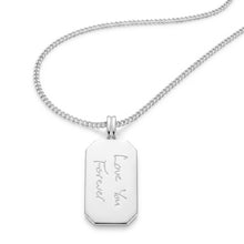 Load image into Gallery viewer, Octagonal Dog Tag Men’s Handwriting Necklace – 925 Solid Silver
