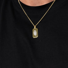 Load image into Gallery viewer, Fingerprint Octagonal Dog Tag Men’s Necklace – Gold
