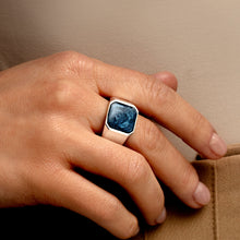 Load image into Gallery viewer, Octagonal Signet Ashes Resin Ring - Silver
