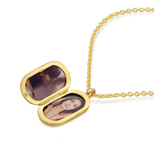 Load image into Gallery viewer, Small Howlite Dog Tag Locket - Gold
