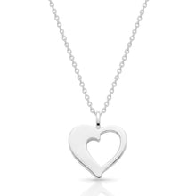 Load image into Gallery viewer, Open Resin Heart With Crystal Necklace - Silver
