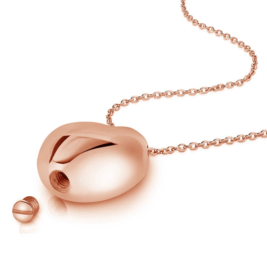 Organic Pebble Urn Ashes Necklace - Rose Gold
